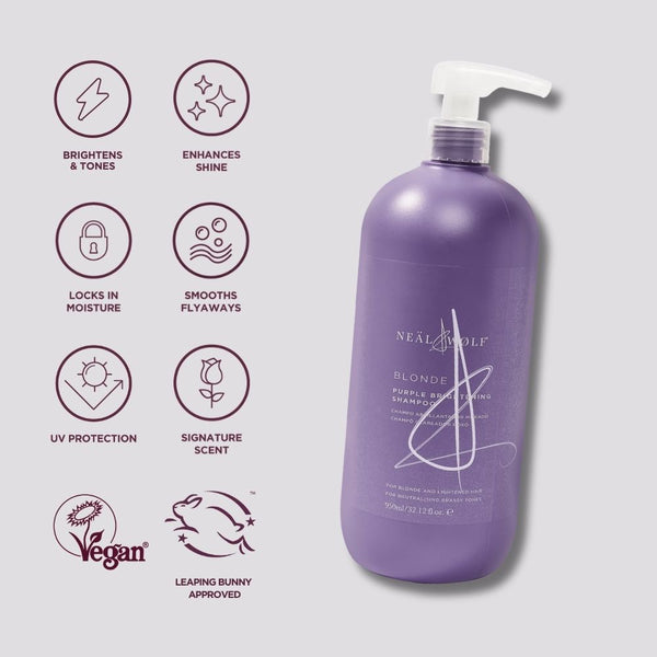 Neal & Wolf BLONDE Brighten & Tone Purple Shampoo & Conditioner 950ml Duo
