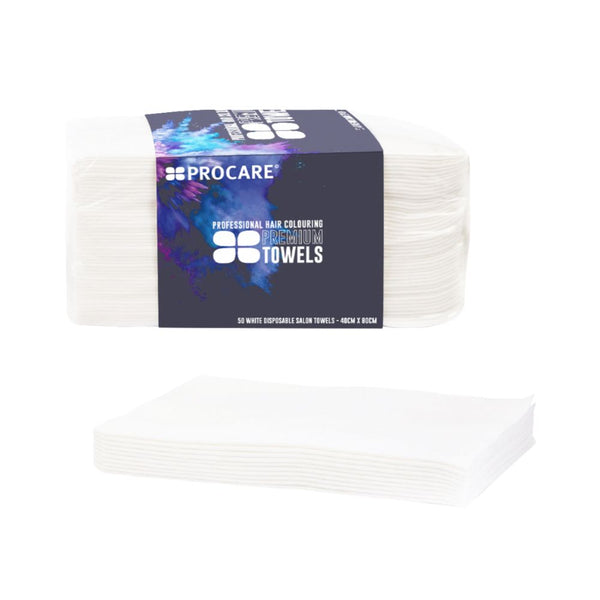 Procare Premium Disposable Towels White Pack of 50 40cm x 80cm
